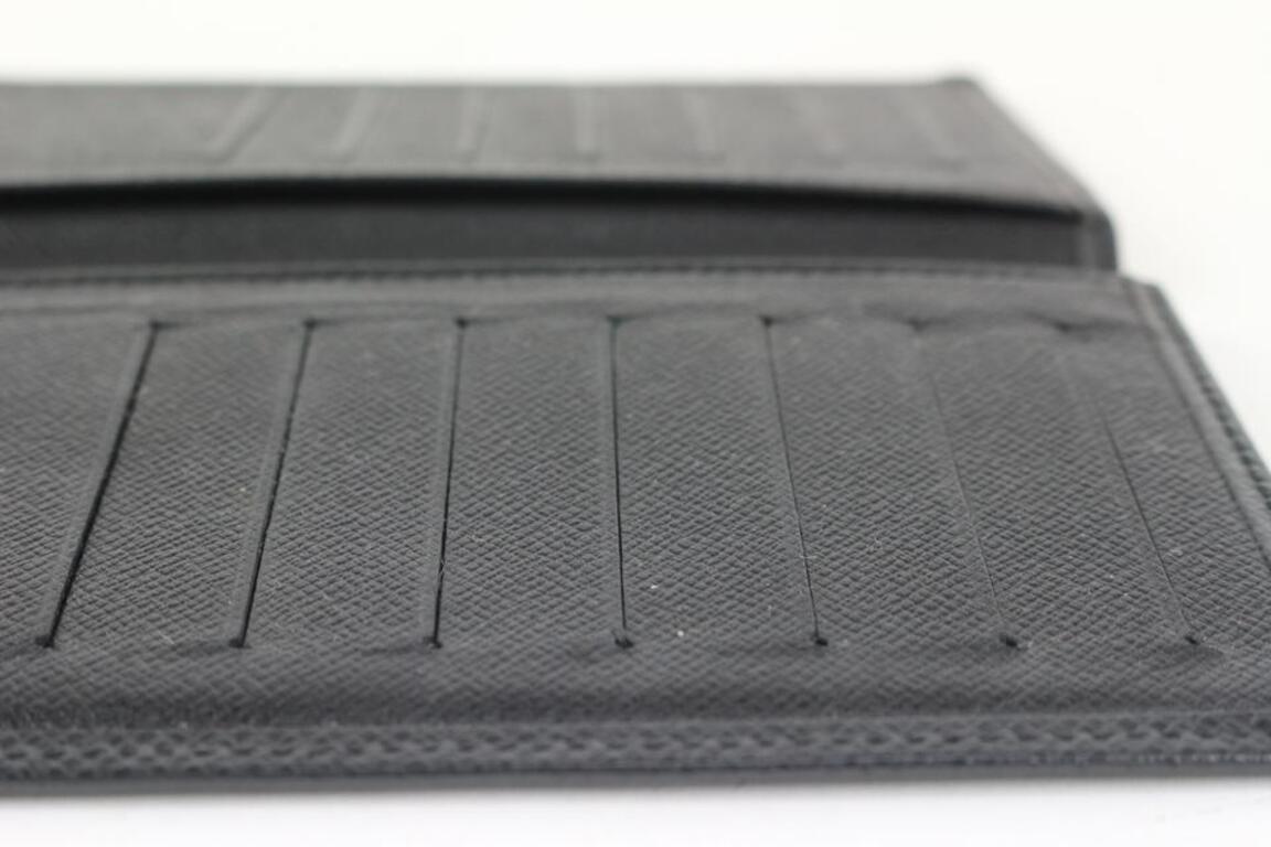 Louis Vuitton Black Taiga Leather Long Bifold Wallet 97lv13 For Sale 5