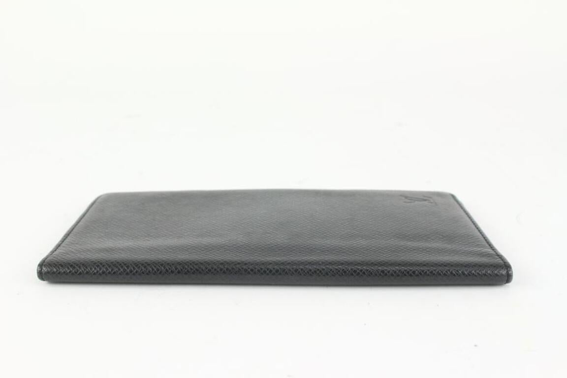 Louis Vuitton Black Taiga Leather Long Bifold Wallet 97lv13 For Sale 1