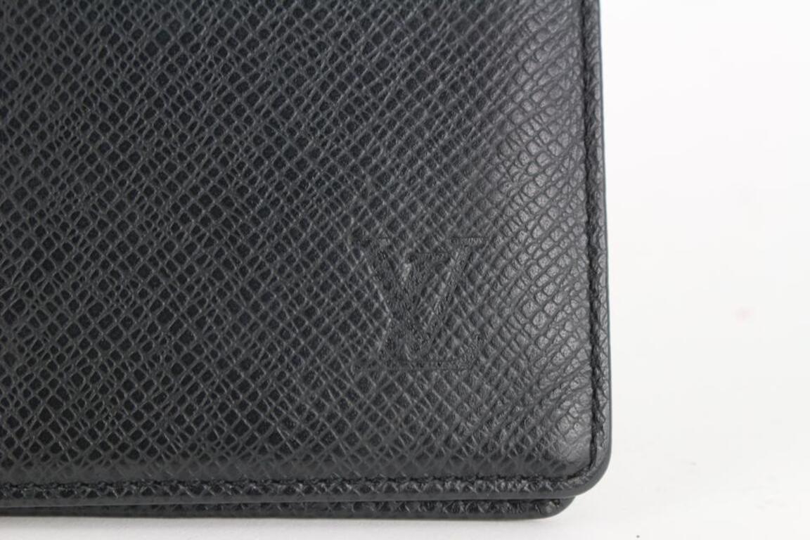 Louis Vuitton Black Taiga Leather Long Bifold Wallet 97lv13 For Sale 3