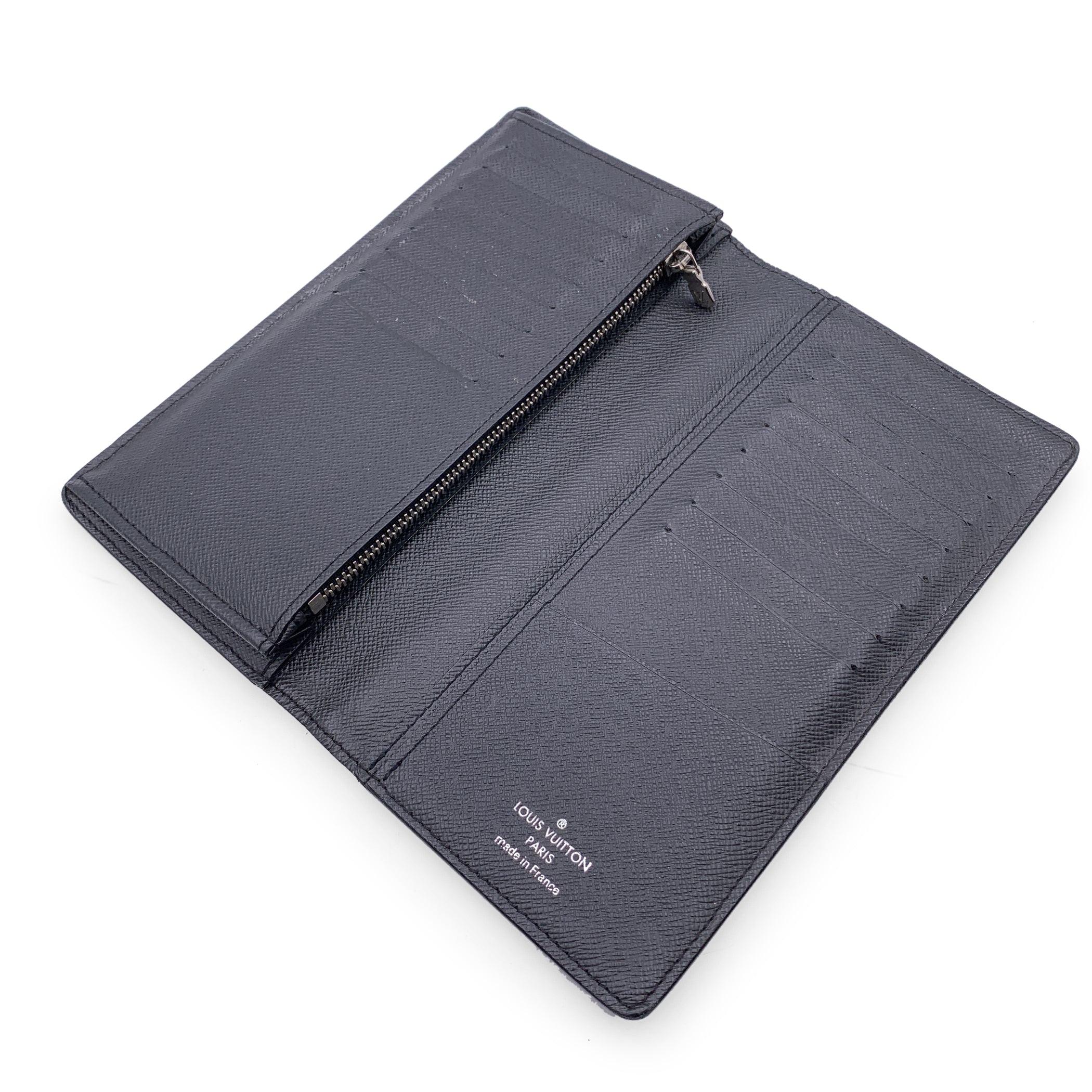 Louis Vuitton Black Taiga Leather Long Brazza Continental Wallet 1