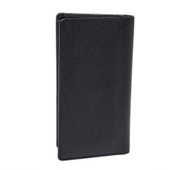 Louis Vuitton Black Taiga Leather Long Wallet