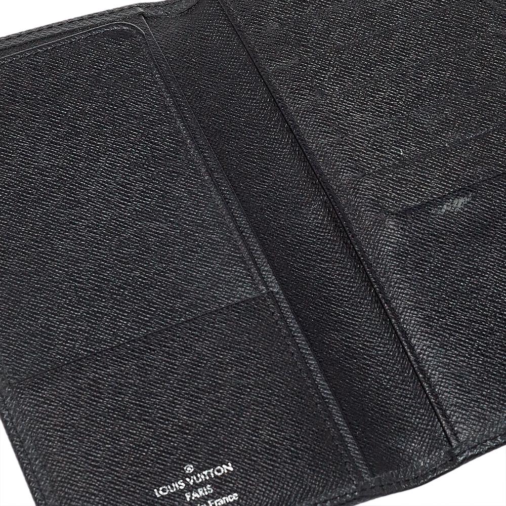 Men's Louis Vuitton Black Taiga Leather Long Wallet