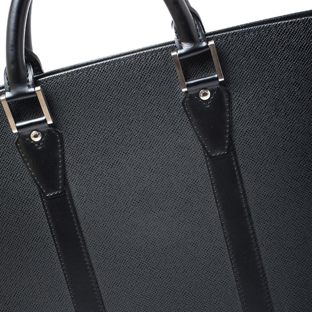 Louis Vuitton Black Taiga Leather Lozan Briefcase 6