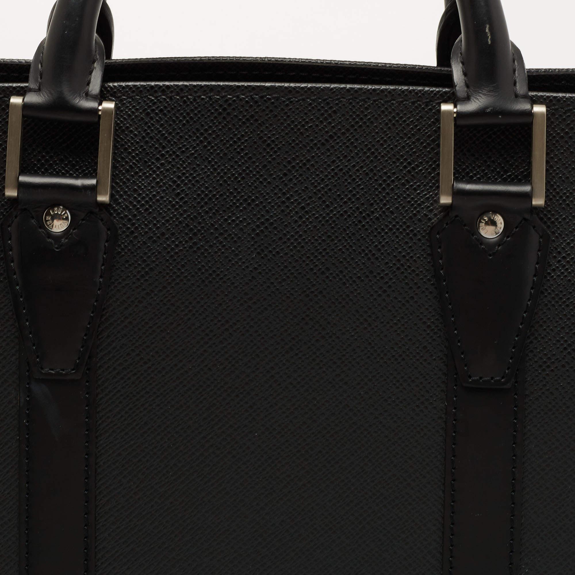 Louis Vuitton Black Taiga Leather Lozan Briefcase 7