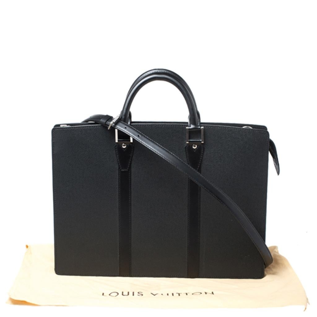 Louis Vuitton Black Taiga Leather Lozan Briefcase 8