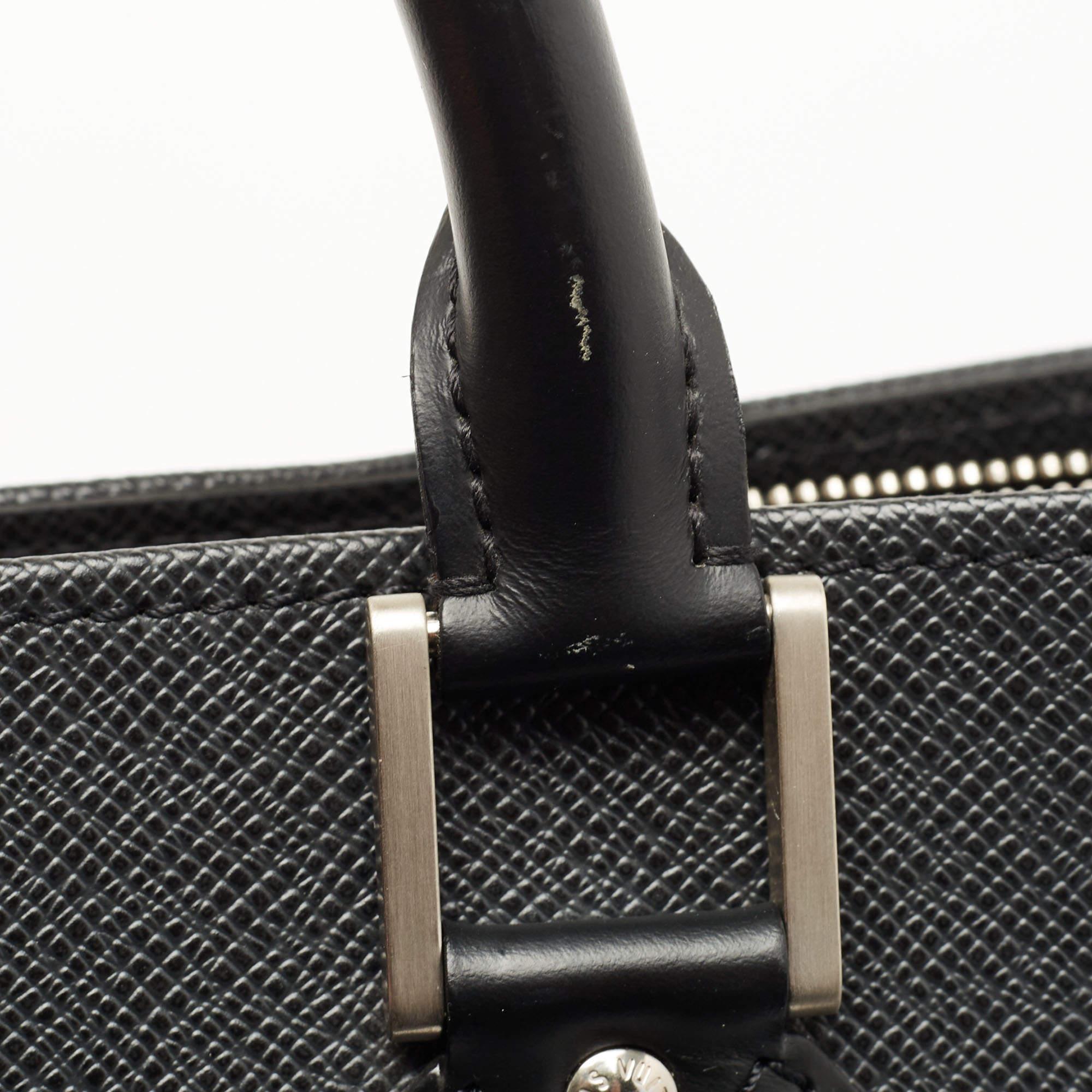 Louis Vuitton Black Taiga Leather Lozan Briefcase 9