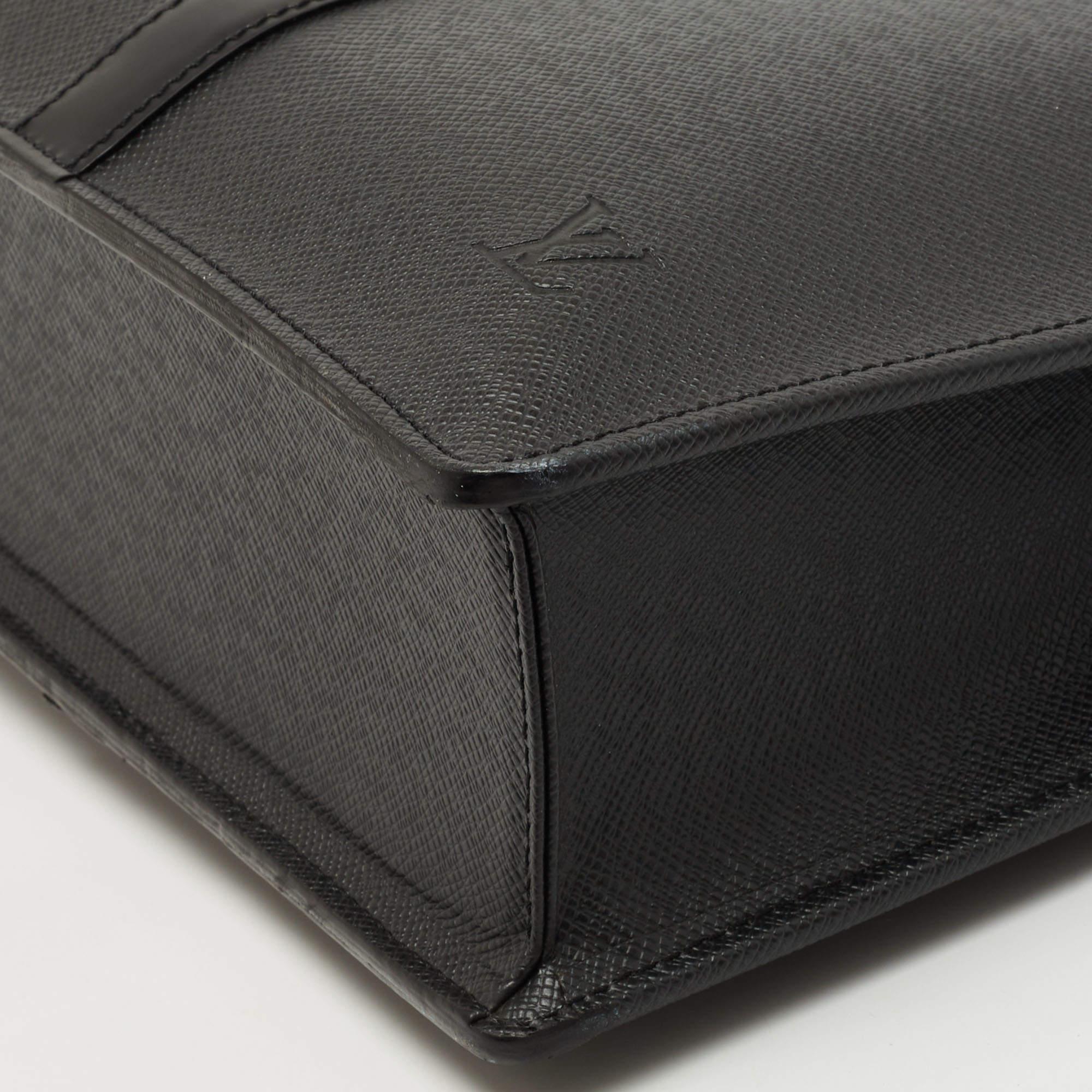 Louis Vuitton Black Taiga Leather Lozan Briefcase 10