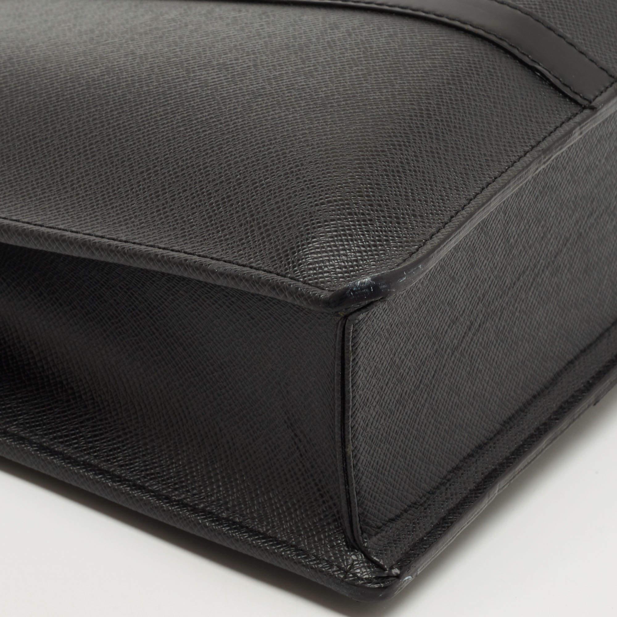 Louis Vuitton Black Taiga Leather Lozan Briefcase 11