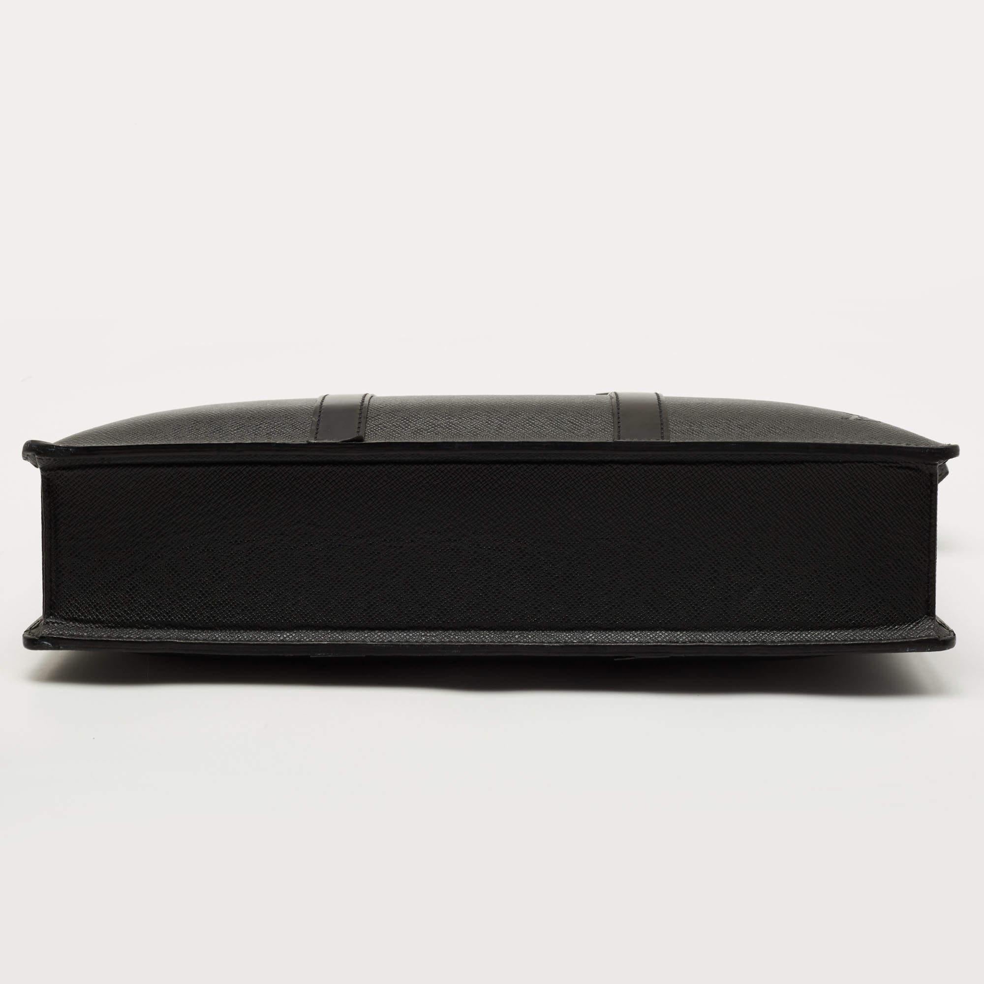 Louis Vuitton Black Taiga Leather Lozan Briefcase 3