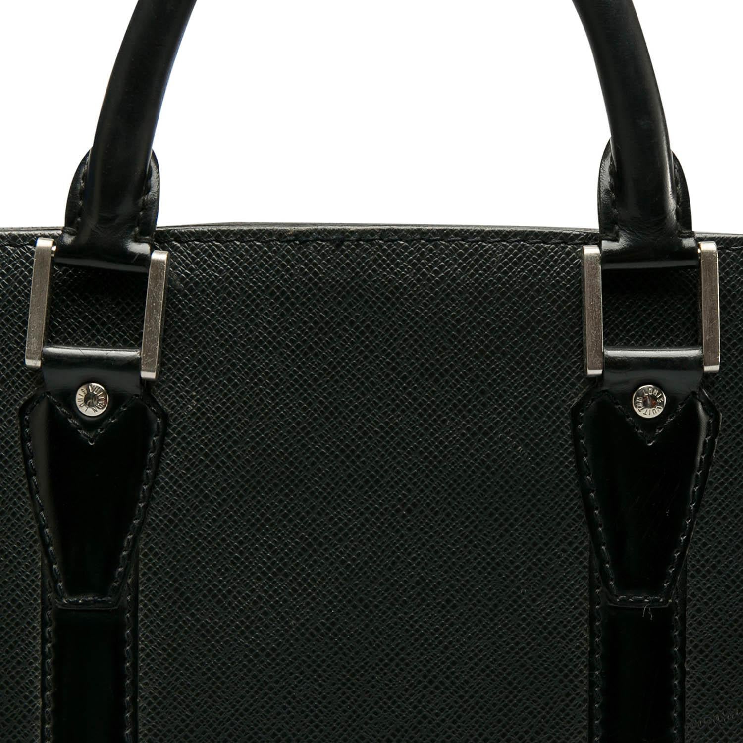 Louis Vuitton Black Taiga Leather Lozan Briefcase 5