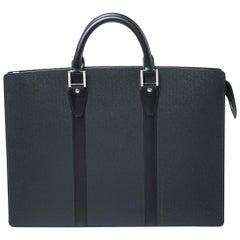 Louis Vuitton Black Taiga Leather Lozan Briefcase