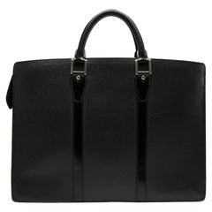 Louis Vuitton - Porte-documents Lozan en cuir noir Taiga