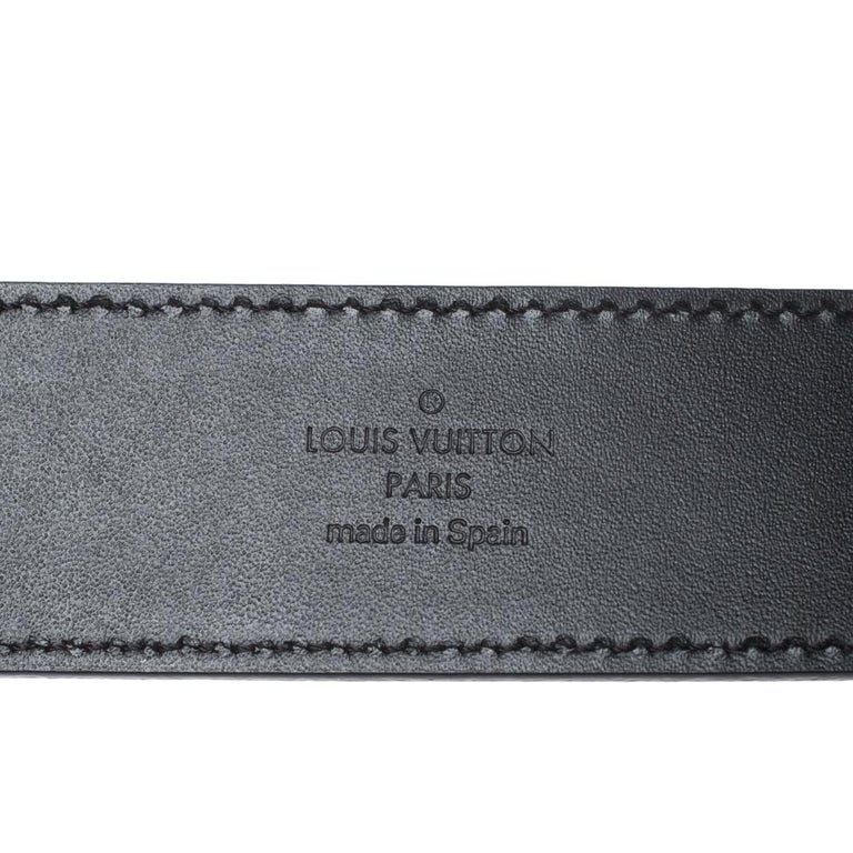 Louis Vuitton Black Taiga Leather LV Initiales Belt 105CM Louis