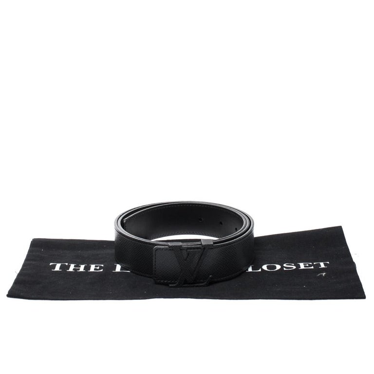 Louis Vuitton Black Taiga Leather LV Initiales Belt 95CM Louis Vuitton