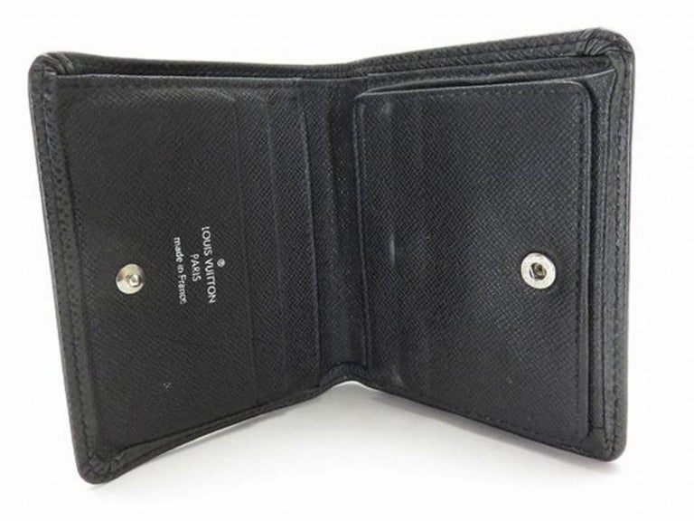 Louis Vuitton Black Taiga Leather Magellan Slender 217497 Wallet For Sale at 1stdibs