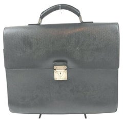 Louis Vuitton Black Taiga Leather Moskova Attache Briefcase 861253