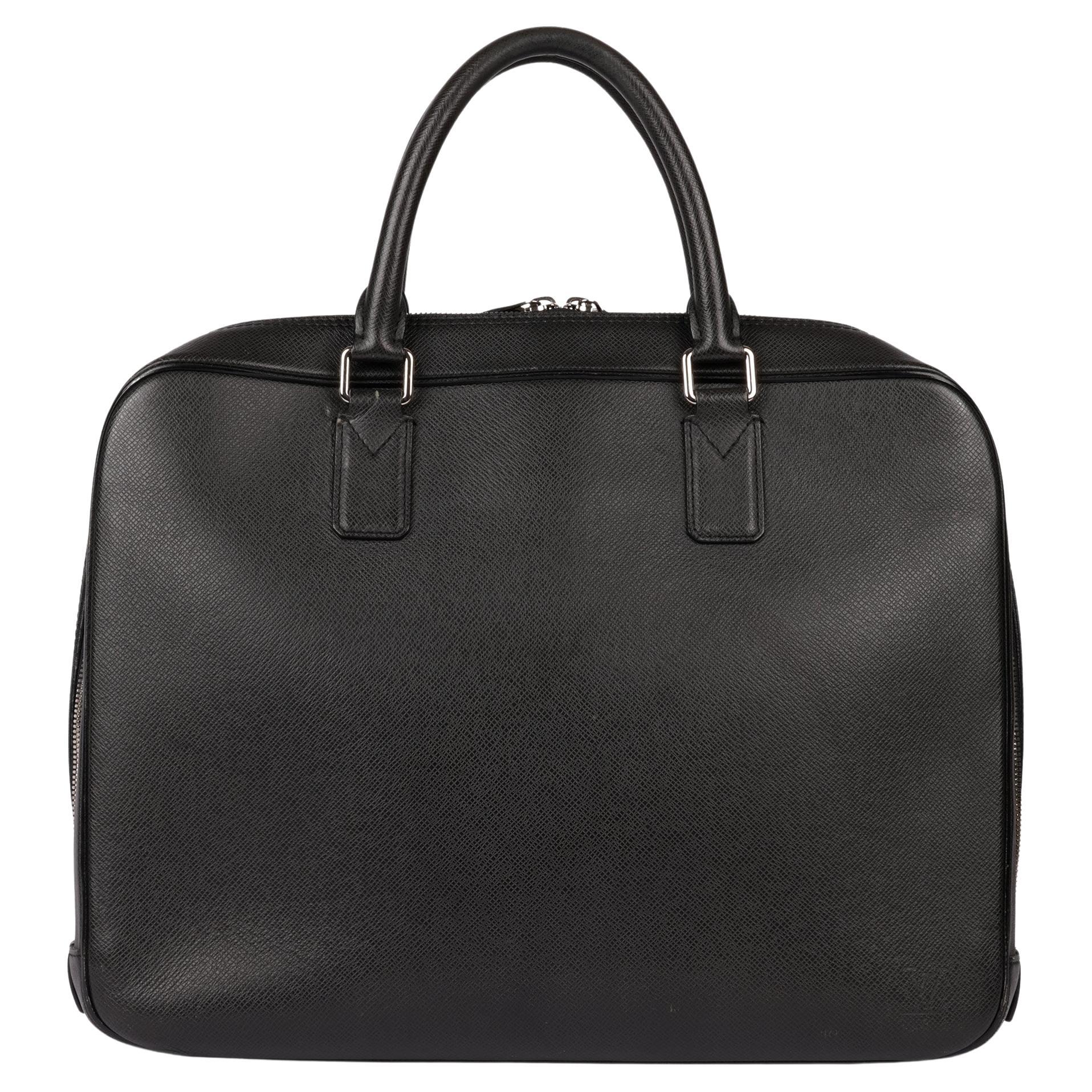Louis Vuitton Black Taiga Leather Neo Igor Briefcase For Sale