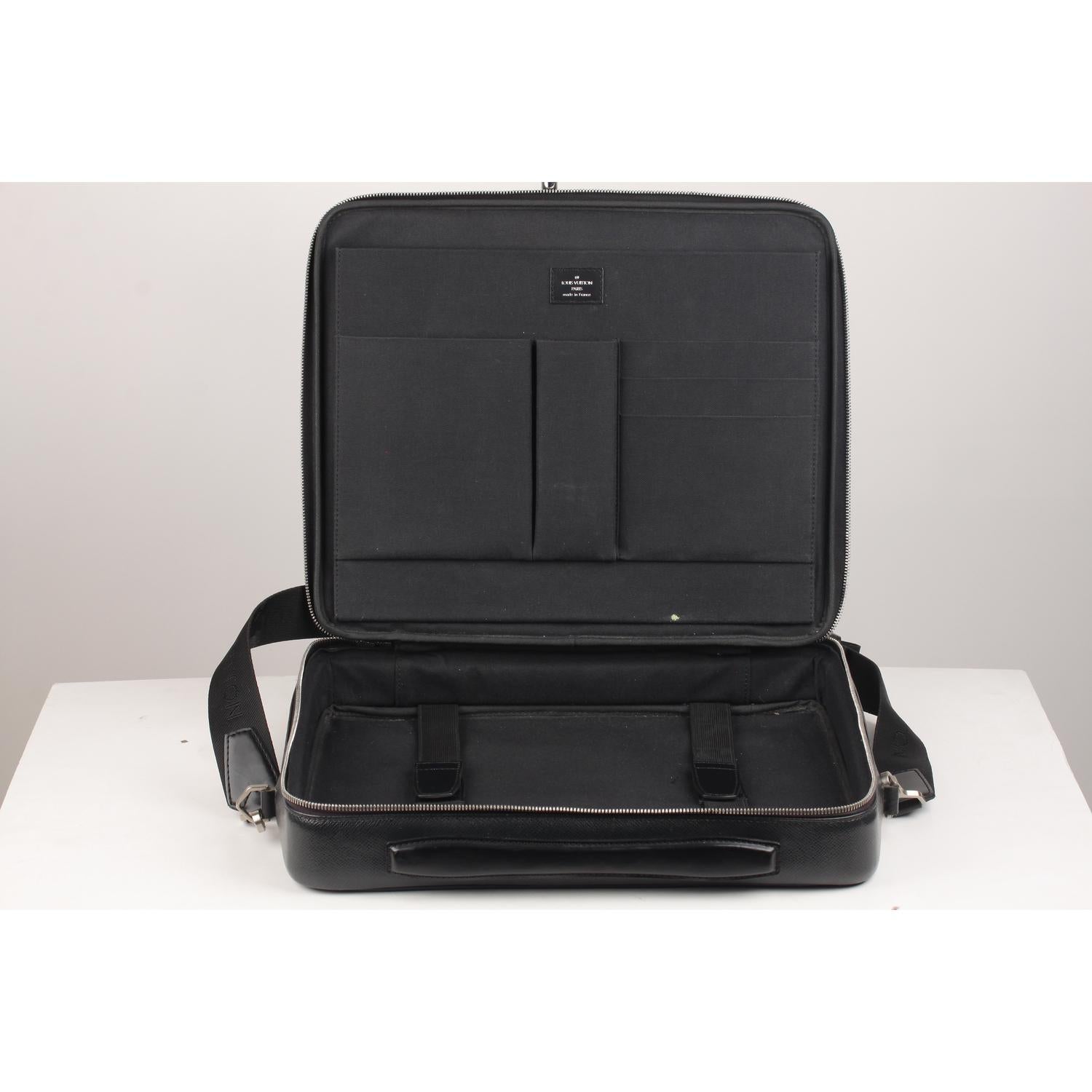 Louis Vuitton Black Taiga Leather Odessa Computer Case Briefcase 8