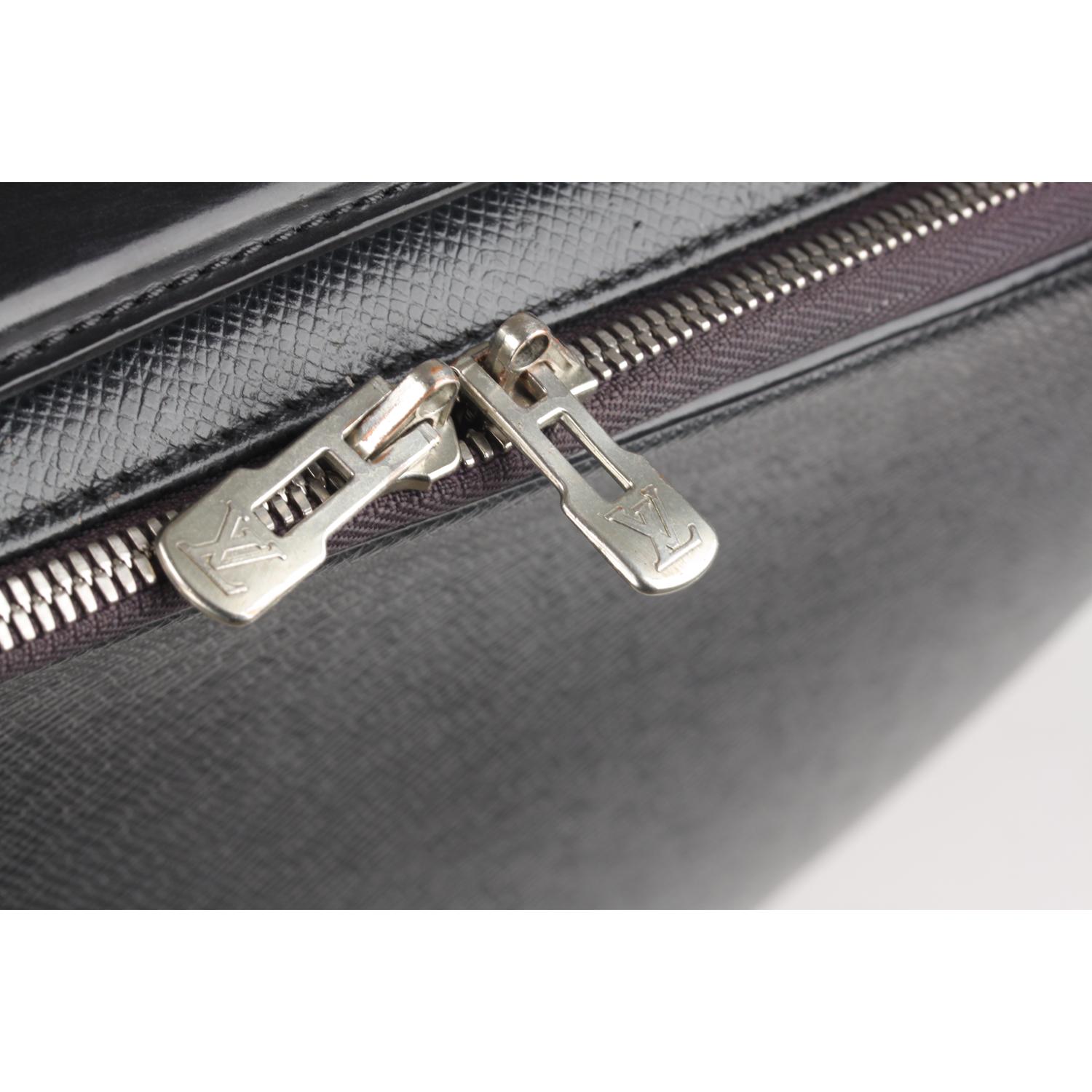 Louis Vuitton Black Taiga Leather Odessa Computer Case Briefcase 2
