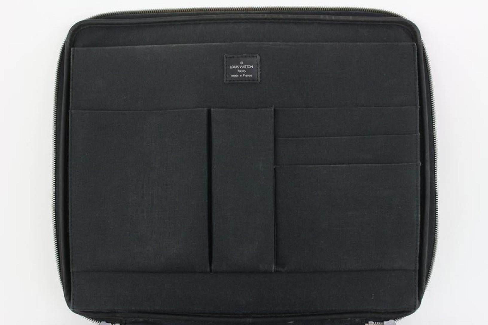 Schwarze Odessa Laptoptasche aus Taiga-Leder von Louis Vuitton 917lv17 im Angebot 4