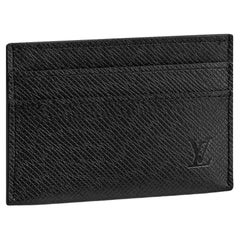Louis Vuitton Black Taiga Leather Porte Cartes Double