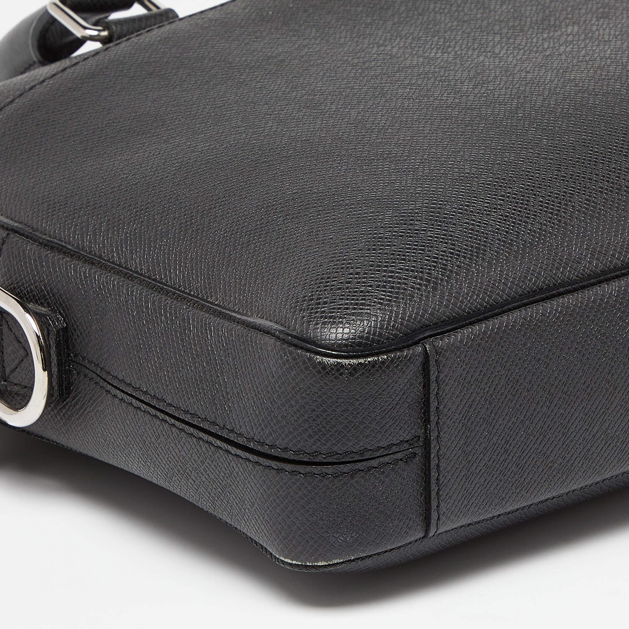 Louis Vuitton Black Taiga Leather Porte Documents Briefcase Bag 3