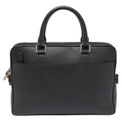 Used Louis Vuitton Black Taiga Leather Porte Documents Briefcase Bag