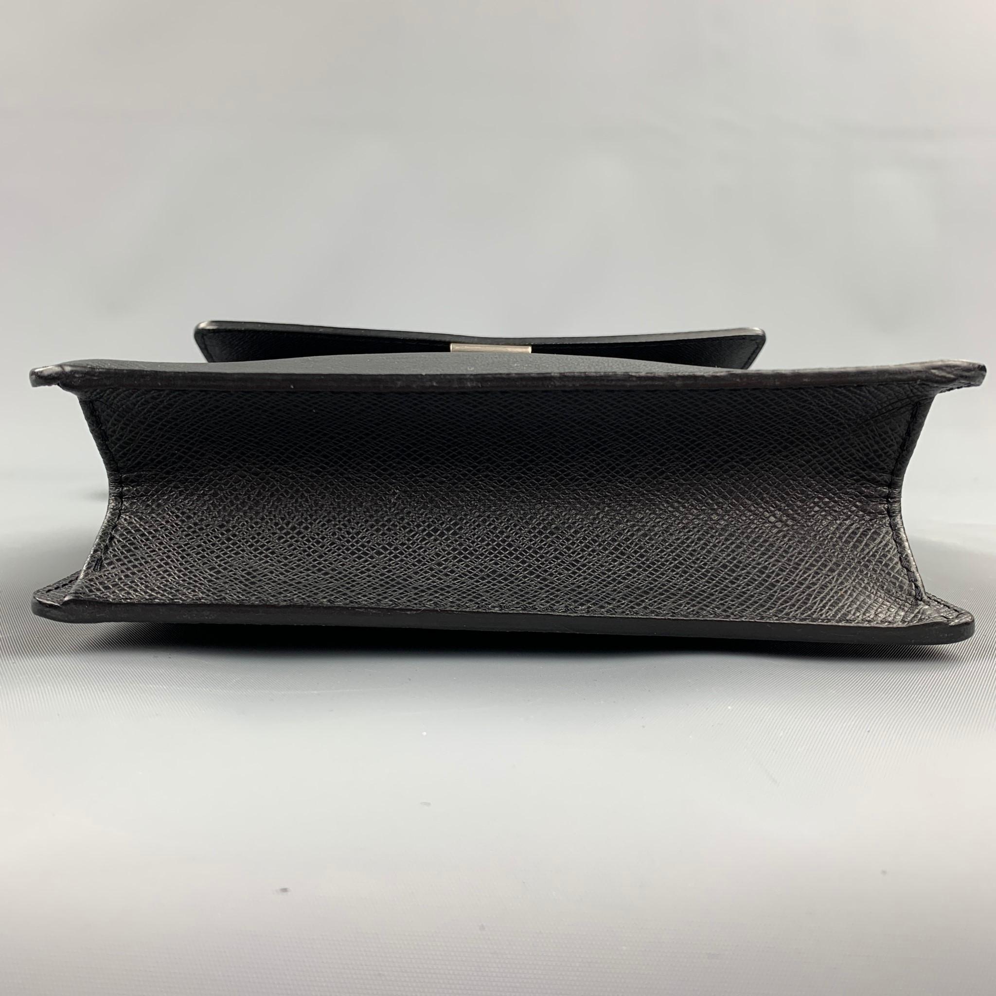 LOUIS VUITTON Black Taiga Leather Rectangle Shoulder Bag In Good Condition In San Francisco, CA