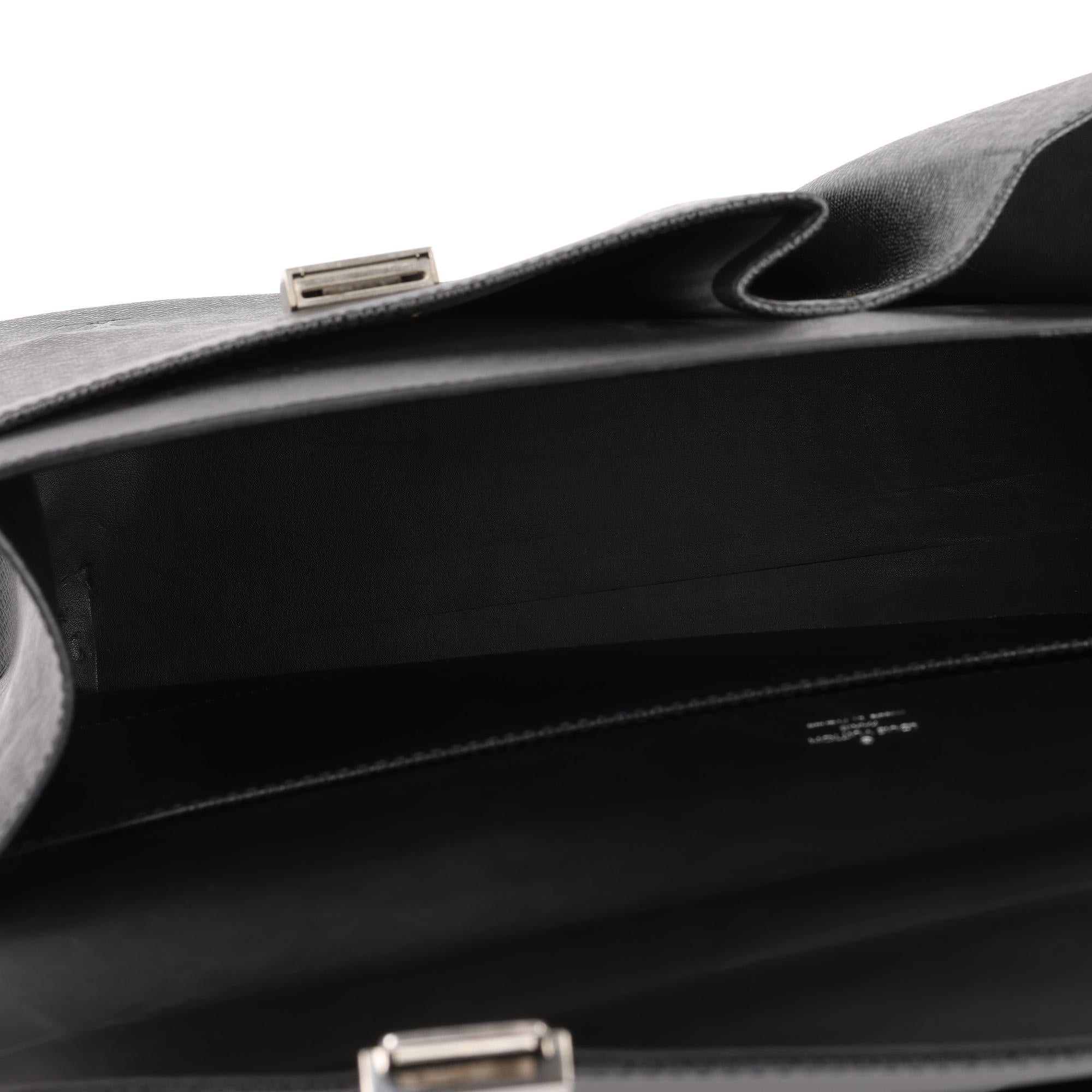 Louis Vuitton Black Taiga Leather Vintage Tobol Briefcase 6