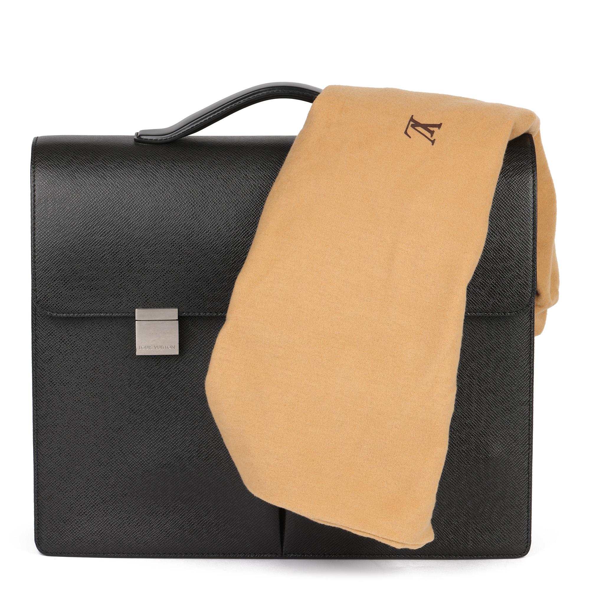 Louis Vuitton Black Taiga Leather Vintage Tobol Briefcase 7