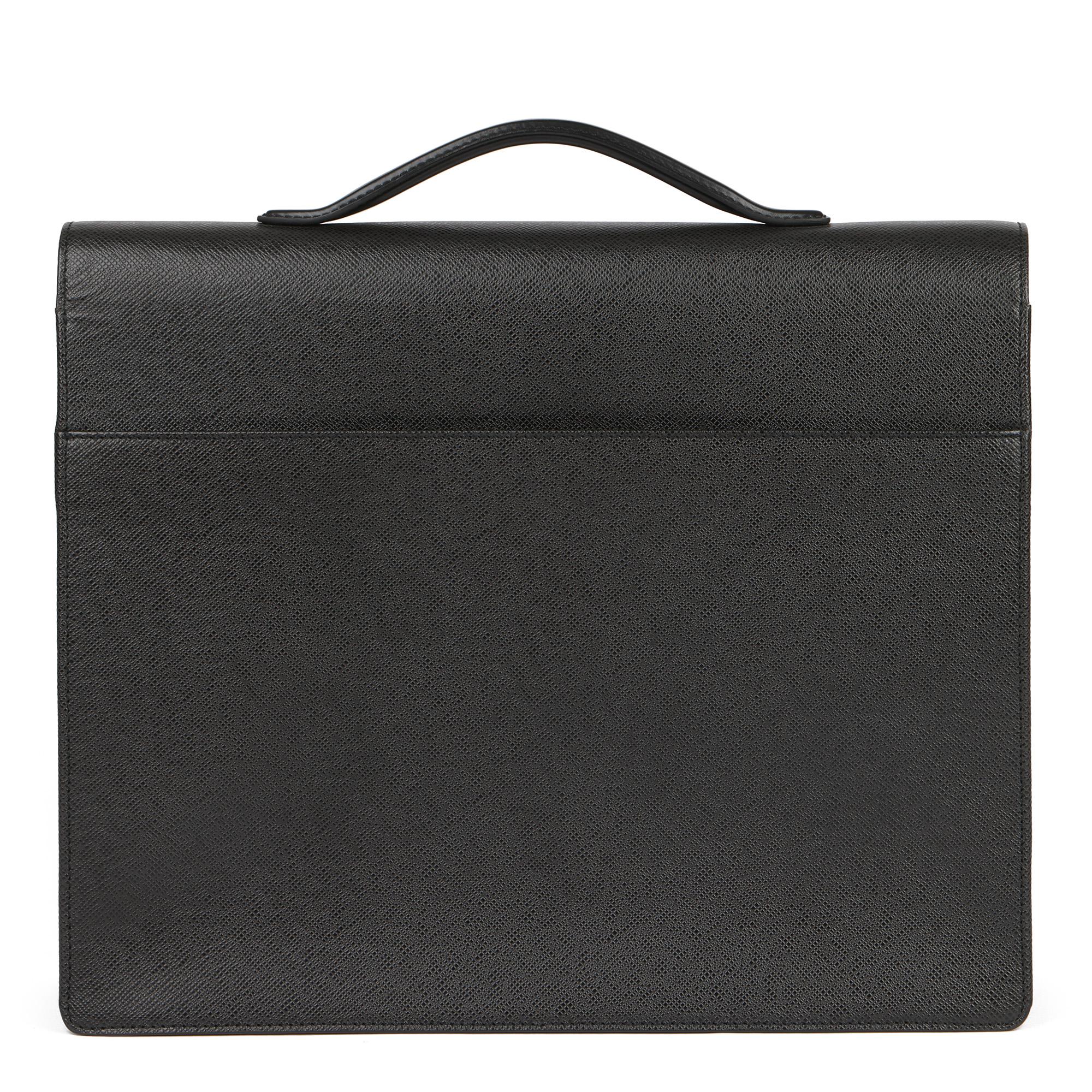 Louis Vuitton Black Taiga Leather Vintage Tobol Briefcase In Excellent Condition In Bishop's Stortford, Hertfordshire