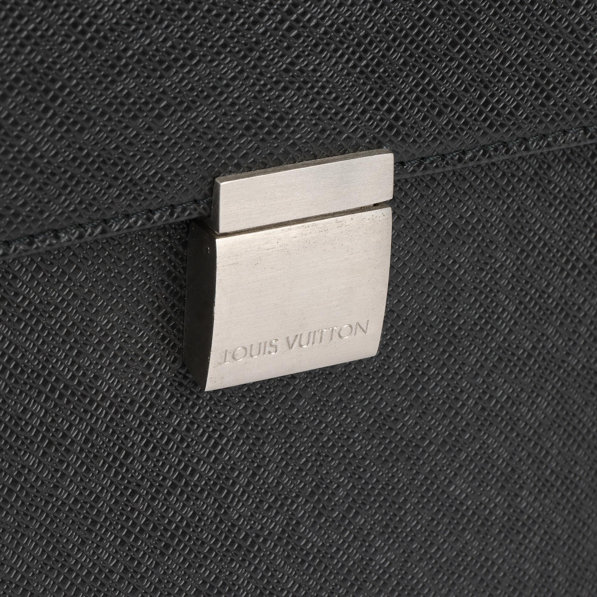 Louis Vuitton Black Taiga Leather Vintage Tobol Briefcase 2