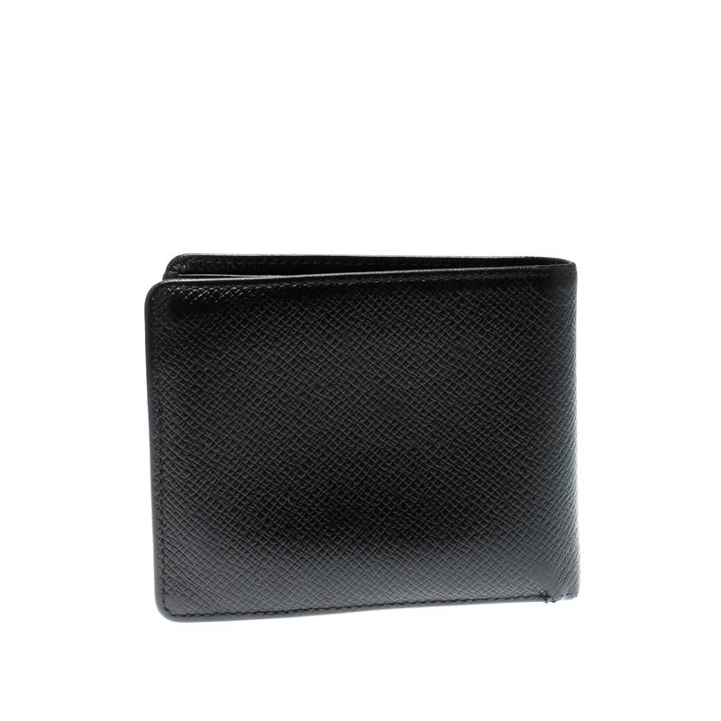 Men's Louis Vuitton Black Taiga Leather Wallet