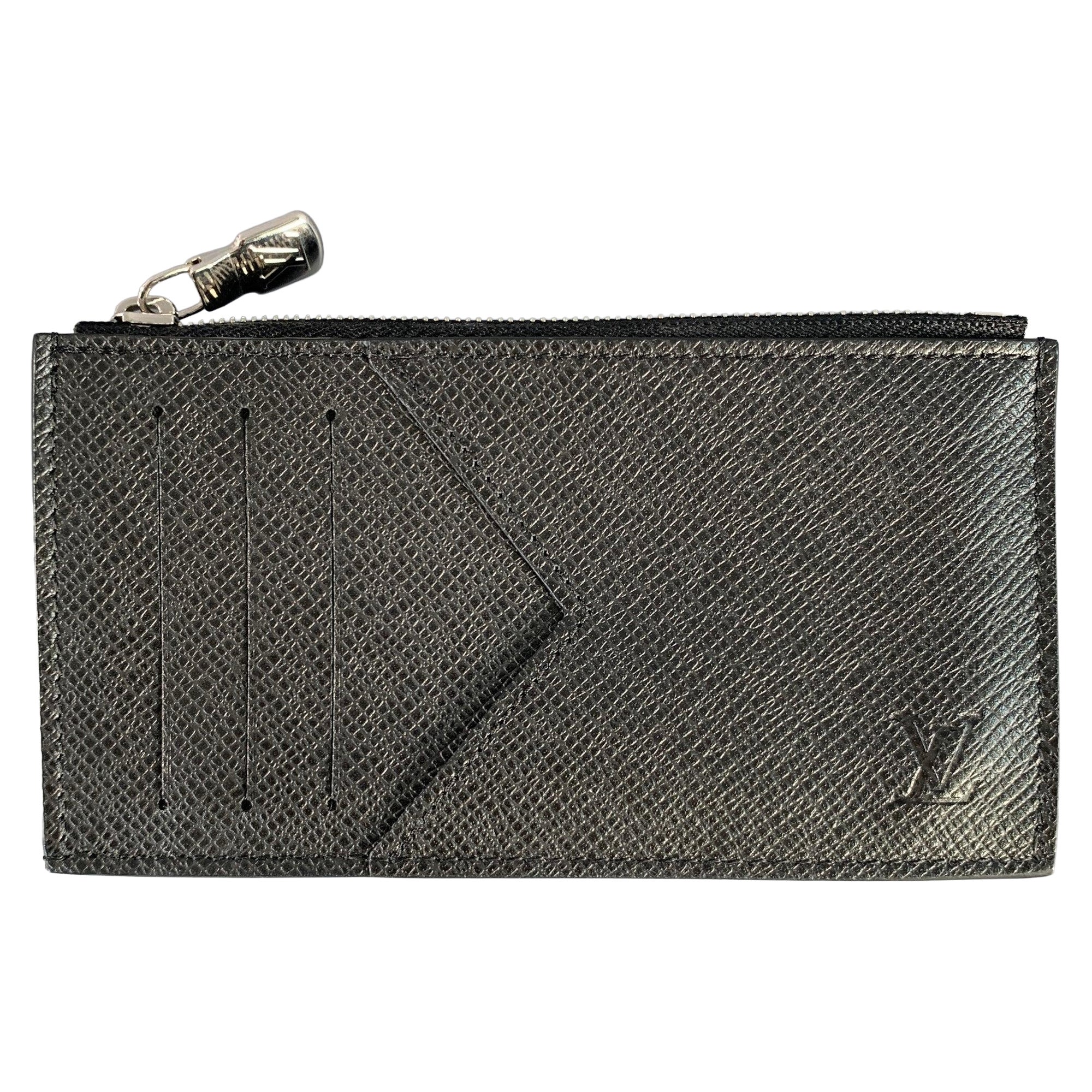 LOUIS VUITTON Black Taiga Leather Wallet