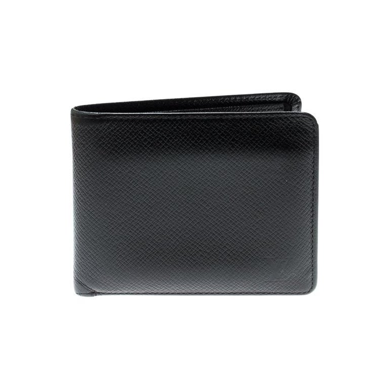 Louis Vuitton Black Taiga Leather Wallet For Sale at 1stDibs