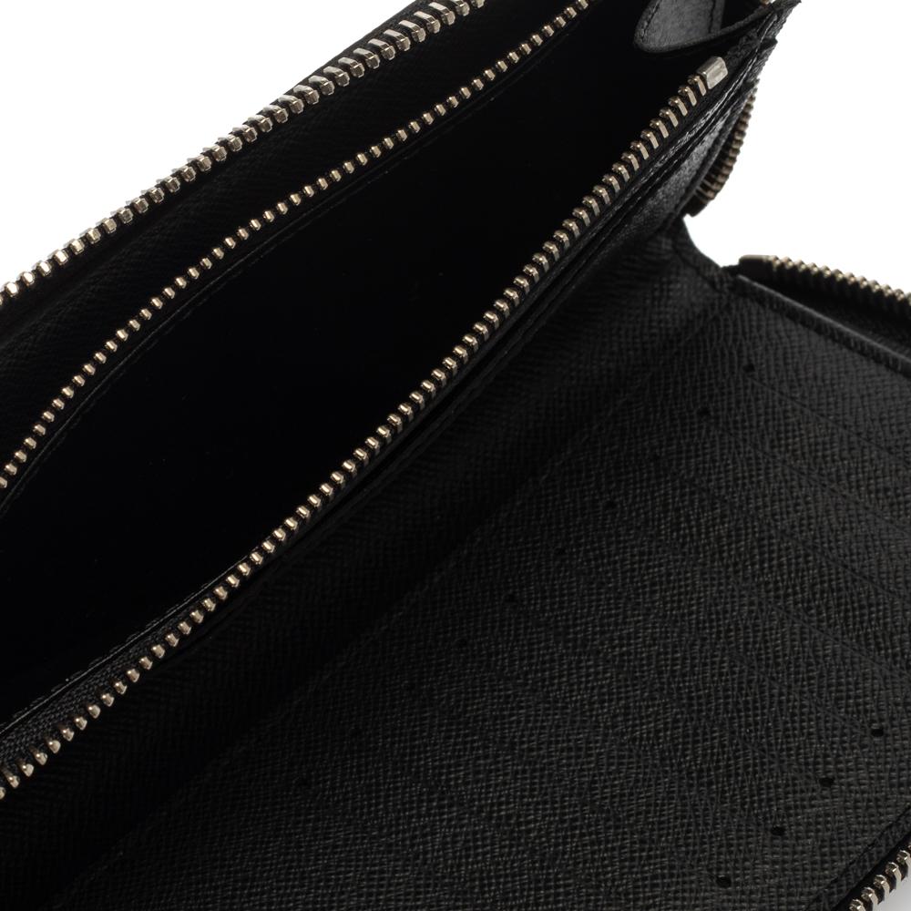 Louis Vuitton Black Taiga Leather Zippy Stripe Vertical Wallet 1