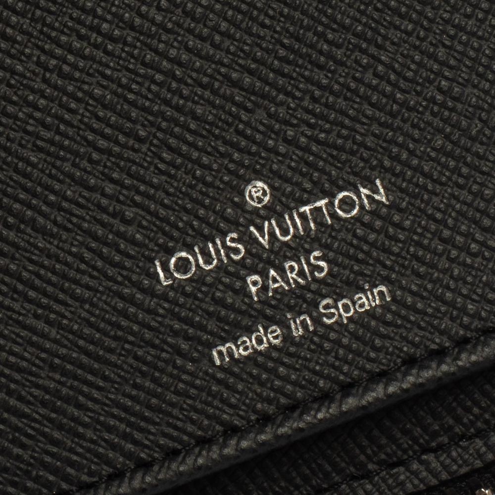 Louis Vuitton Black Taiga Leather Zippy Stripe Vertical Wallet 2