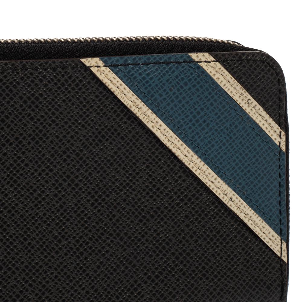 Louis Vuitton Black Taiga Leather Zippy Stripe Vertical Wallet 3