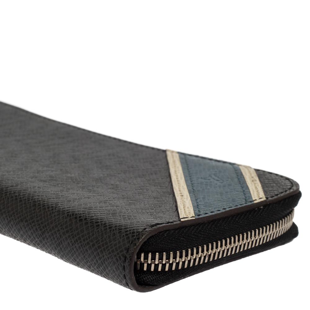 Louis Vuitton Black Taiga Leather Zippy Stripe Vertical Wallet 4