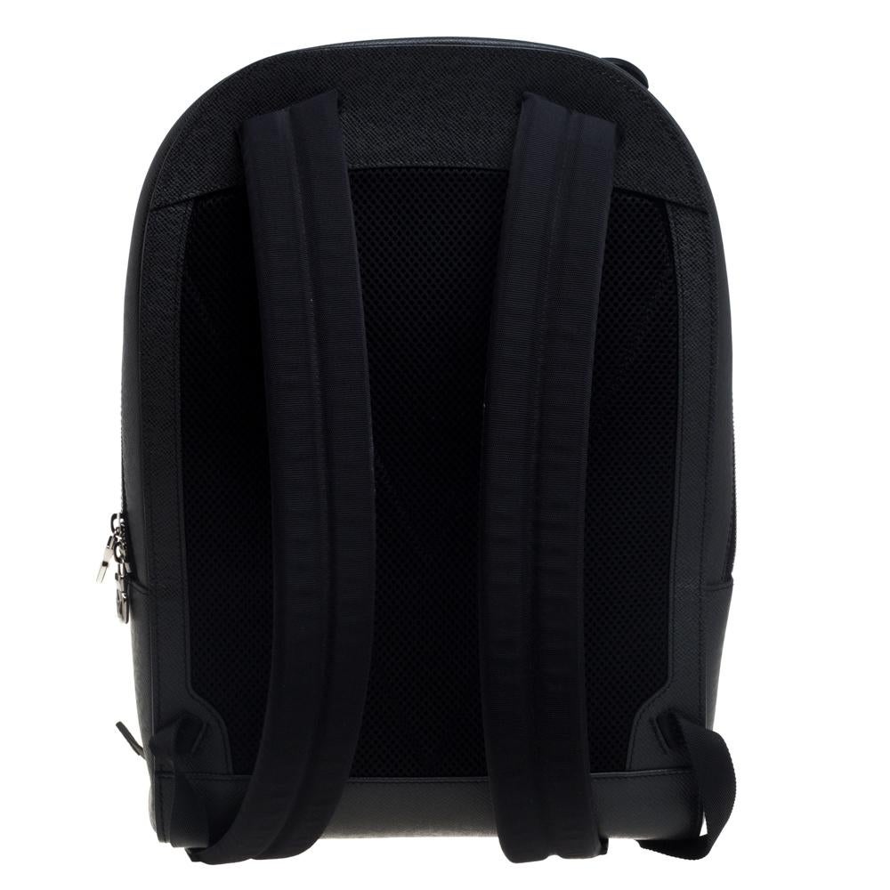 Founded in 1854, The Parisian label Louis Vuitton continues the legacy of its brilliant craftsmanship. Functional, stylish, and versatile, this Anton backpack is crafted from Taiga leather in a black shade and features a front pocket. It is finished