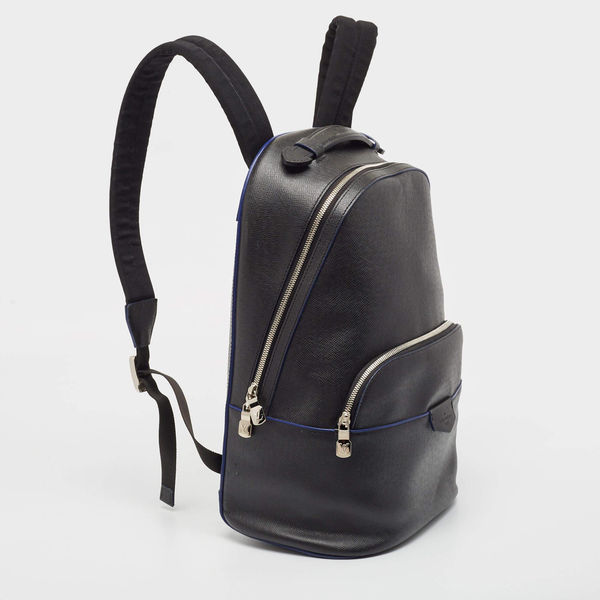 Men's Louis Vuitton Black Taiga Lether Anton Backpack