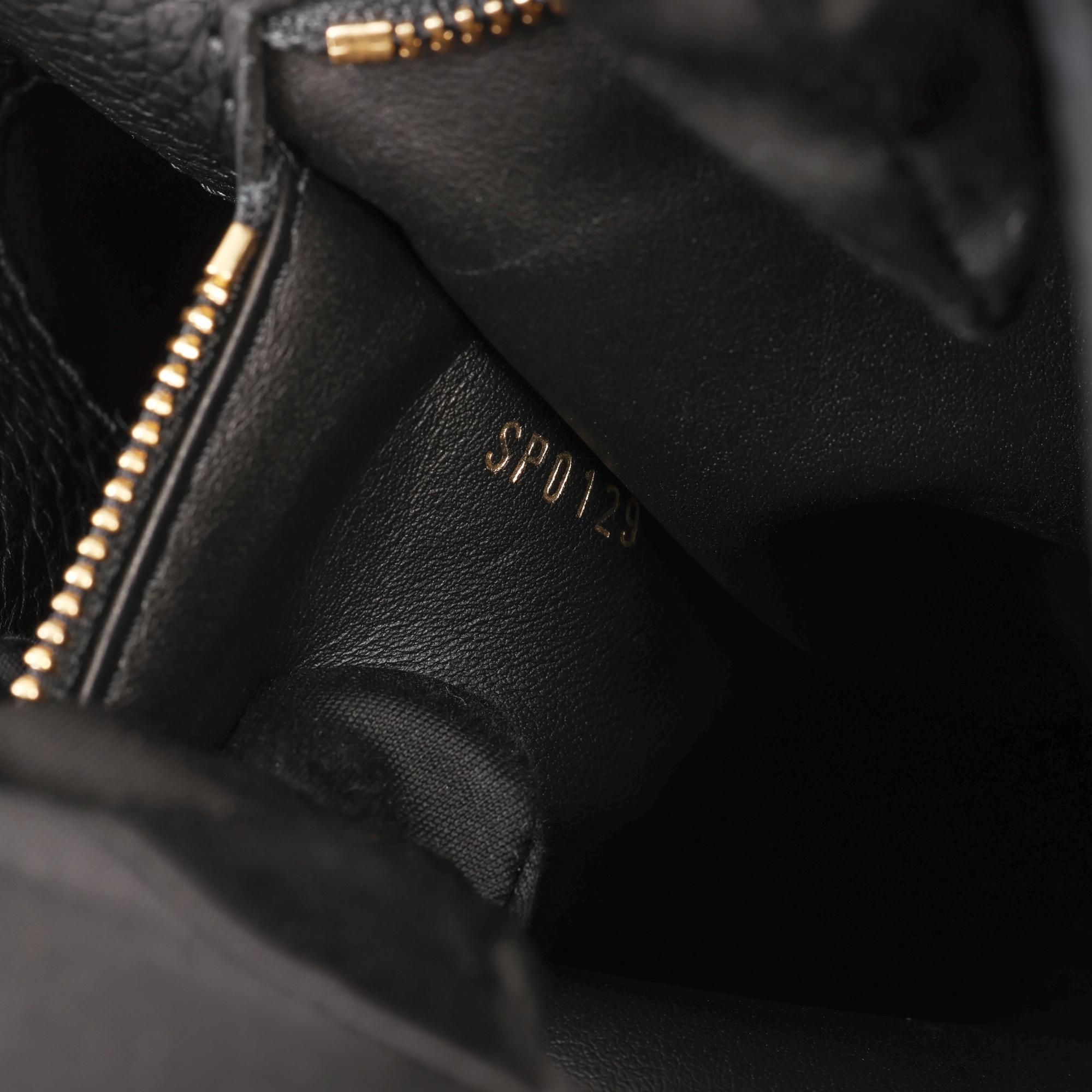 LOUIS VUITTON Black Taurillion Leather Charm Capucines PM 6