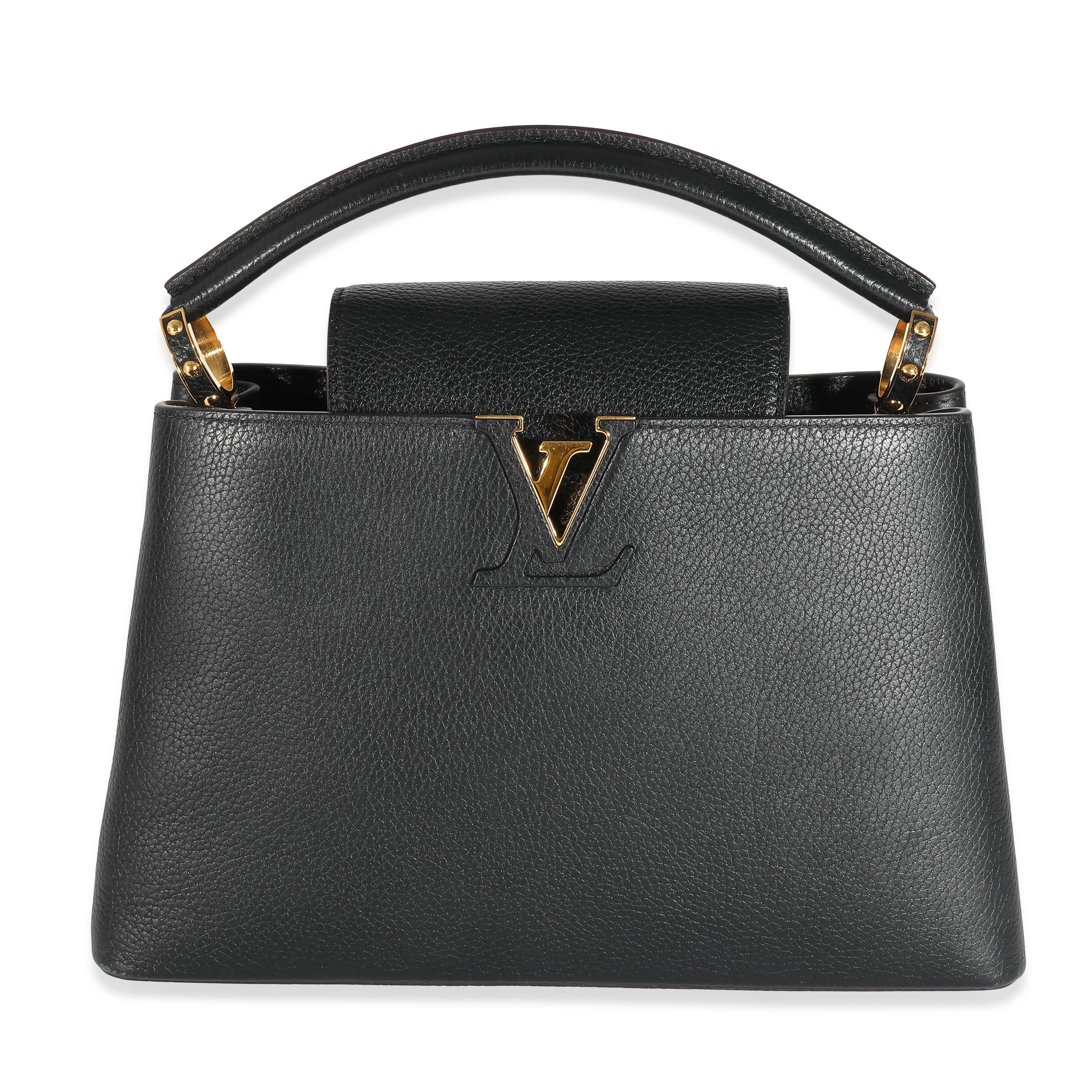 Louis Vuitton Black Taurillon Capucines MM For Sale 5