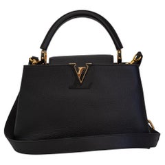 Louis Vuitton Black Taurillon Capucines PM Shoulder Bag PM