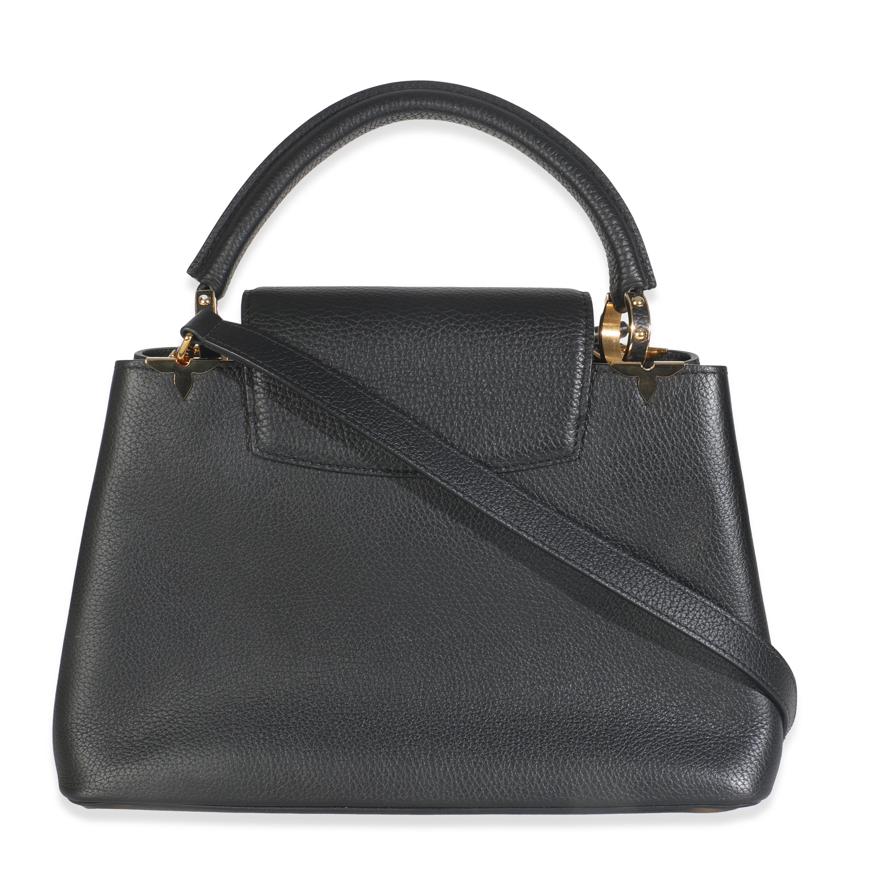 Listing Title: Louis Vuitton Black Taurillon Flower Crown Capucines MM
SKU: Z149191
MSRP: 5800.00 USD
Condition: Pre-owned 
Condition Description: The Louis Vuitton Capucines bag was created with the brand's house codes in mind. Encapsulating the