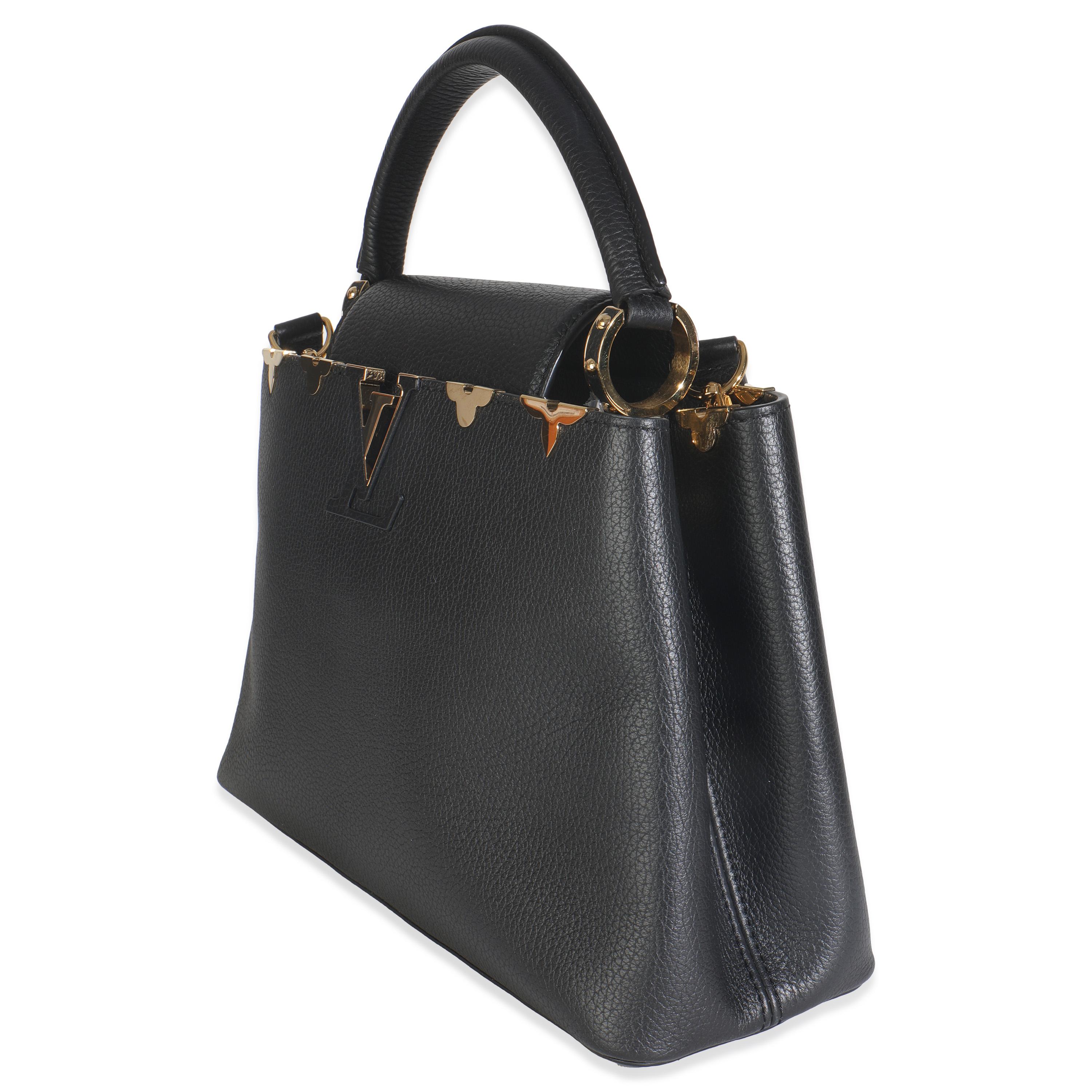 Louis Vuitton Black Taurillon Flower Crown Capucines MM Excellent état - En vente à New York, NY