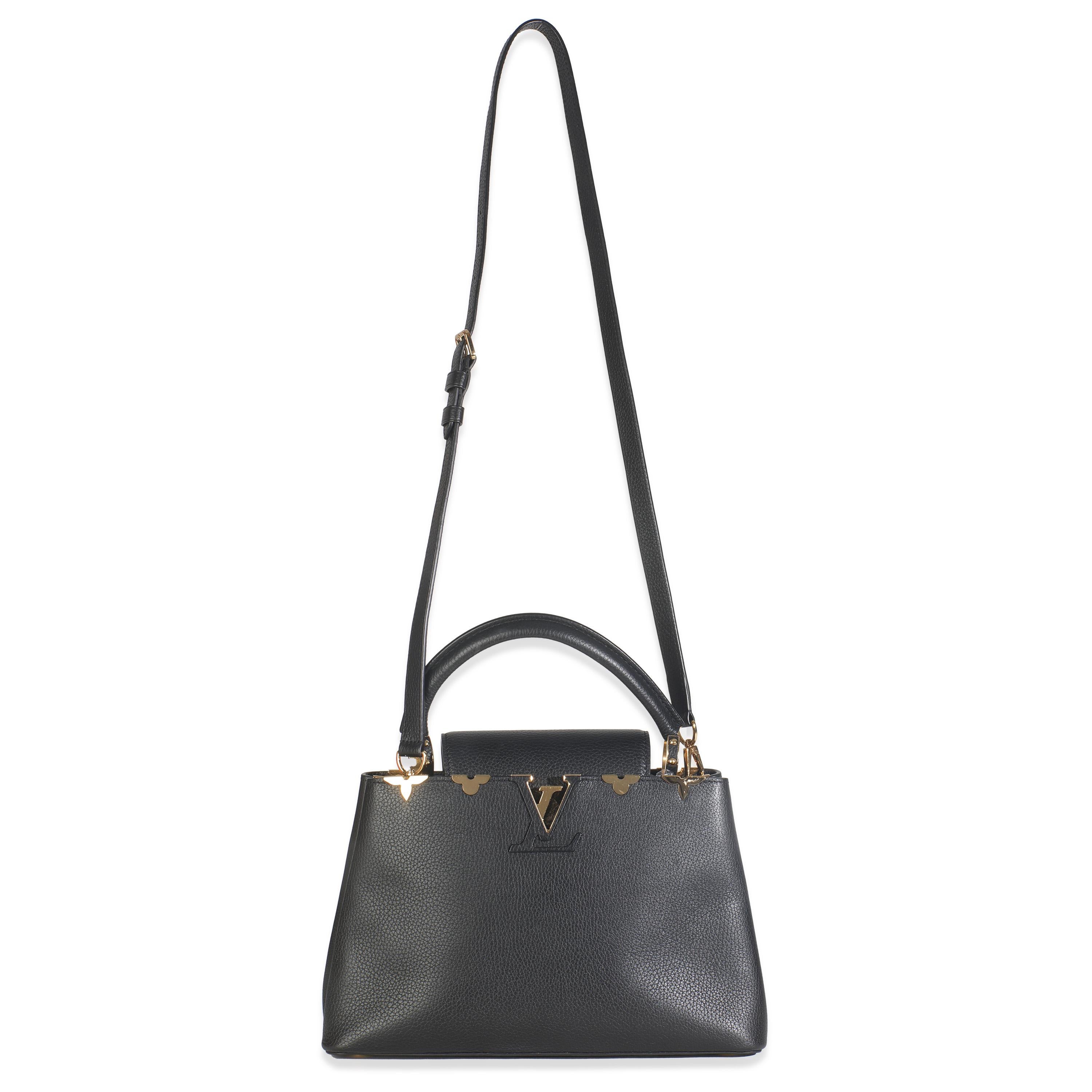 Louis Vuitton Black Taurillon Flower Crown Capucines MM en vente 1