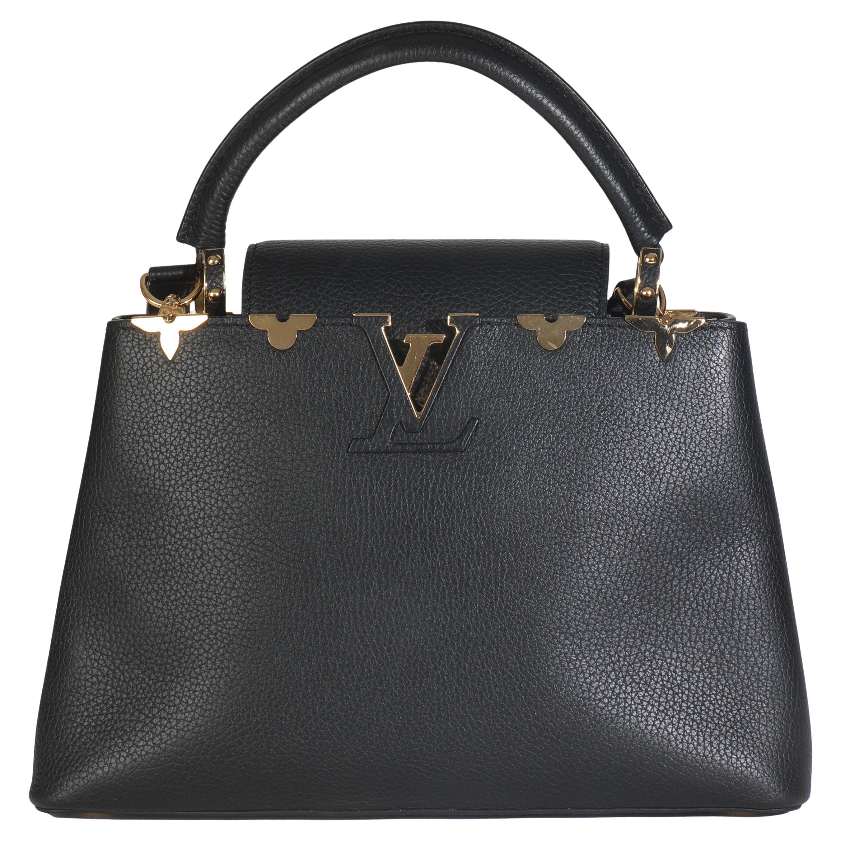 Louis Vuitton Black Taurillon Flower Crown Capucines MM en vente