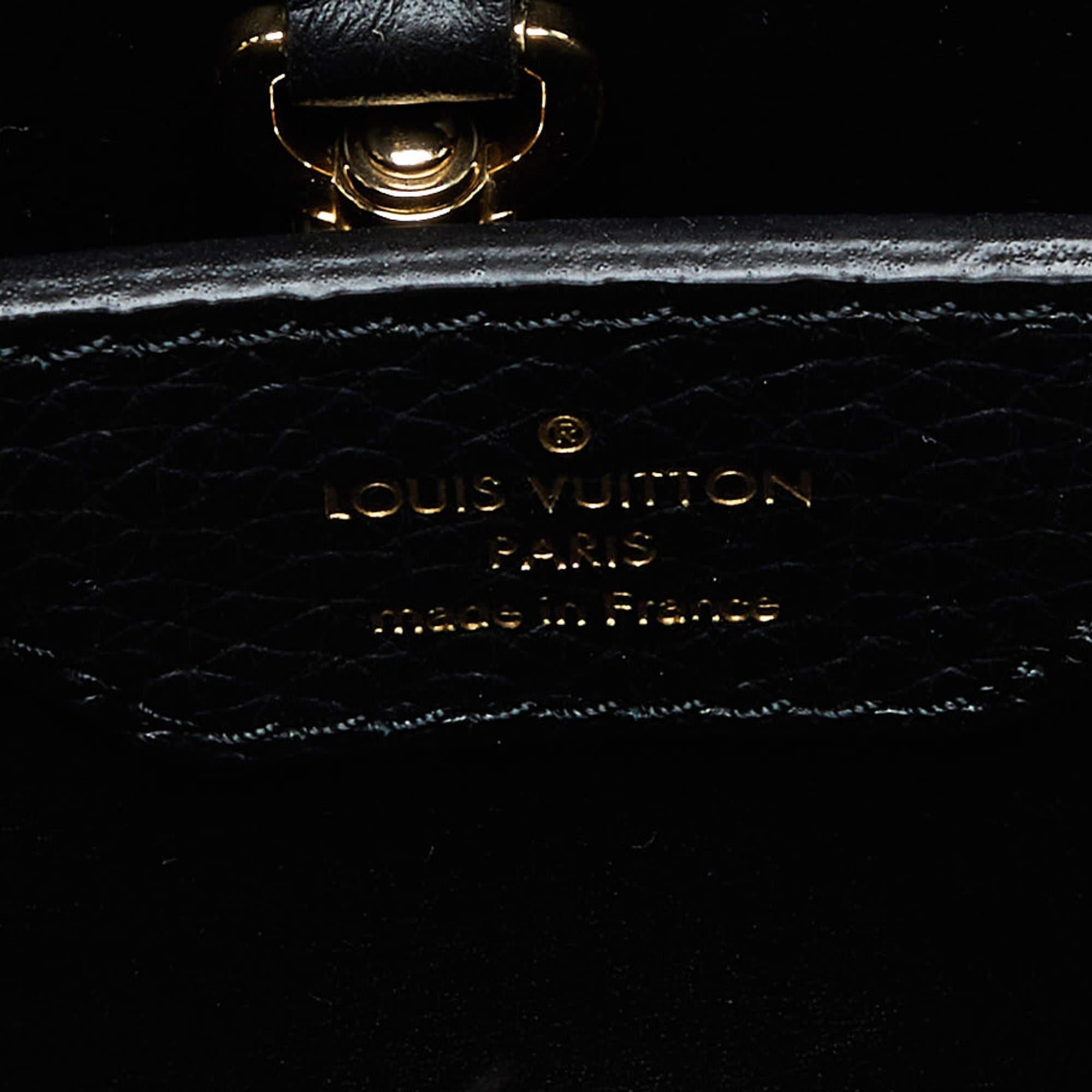 Louis Vuitton Black Taurillon Leather and Python Capucines BB Bag 7