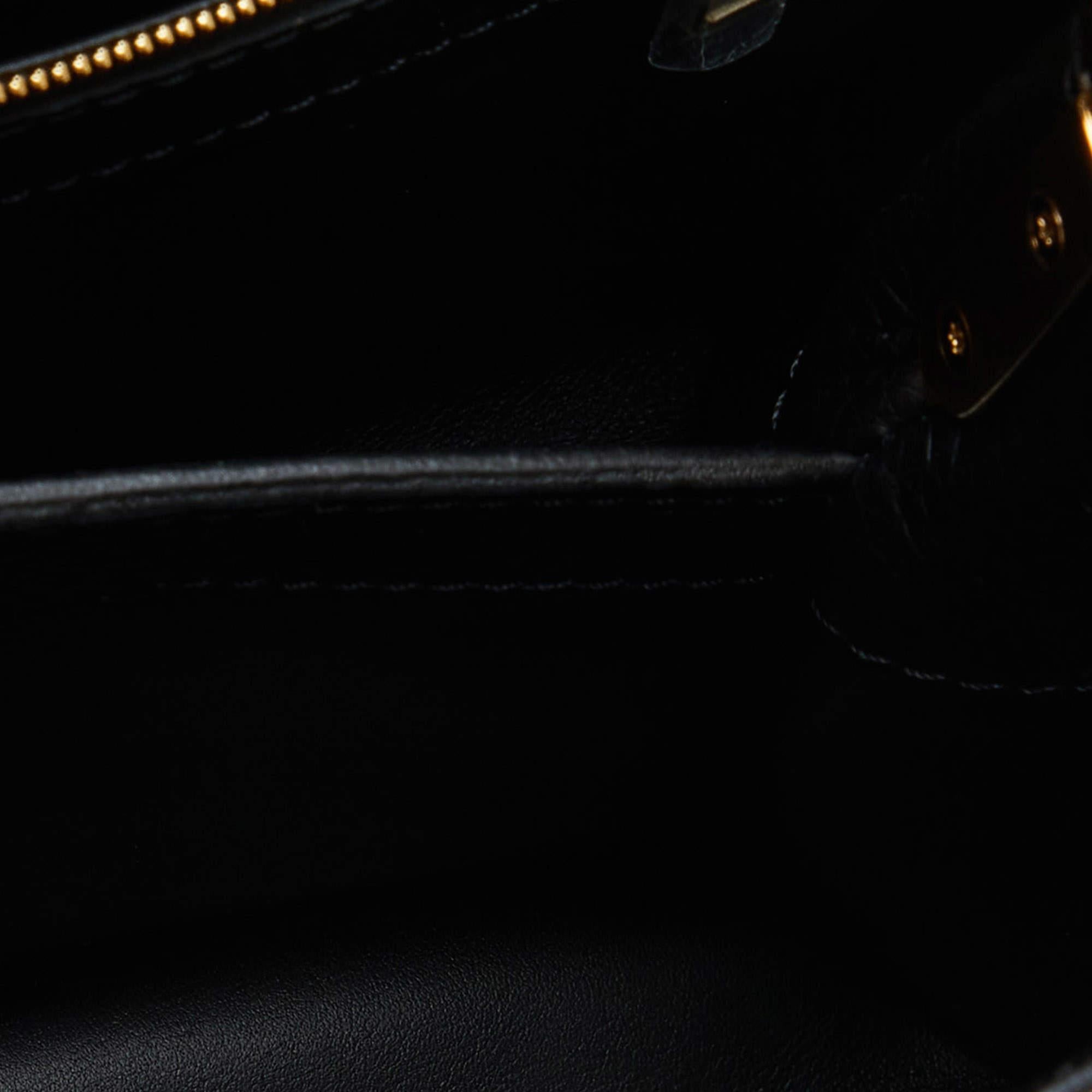 Louis Vuitton Black Taurillon Leather and Python Capucines BB Bag 8